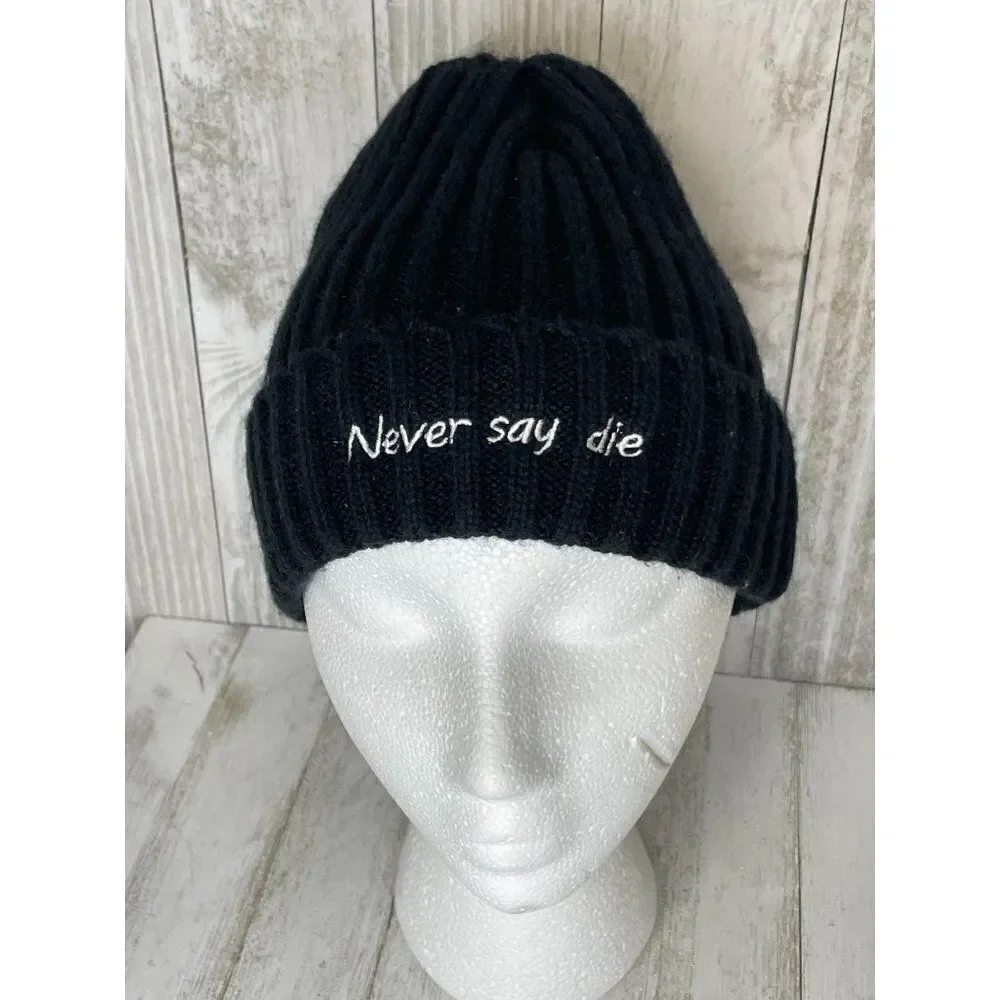 Never Say Die Black Beanie Hat